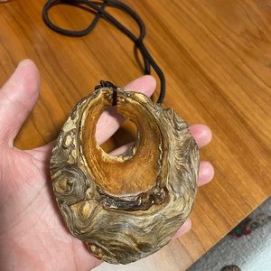 New handmade natural wood pendant necklace